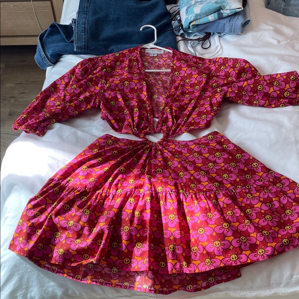 Never Fully Dresses Floral Pink and Yellow Dress
